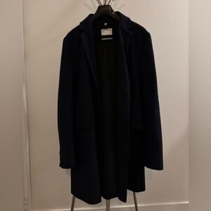 Frank & Oak navy overcoat